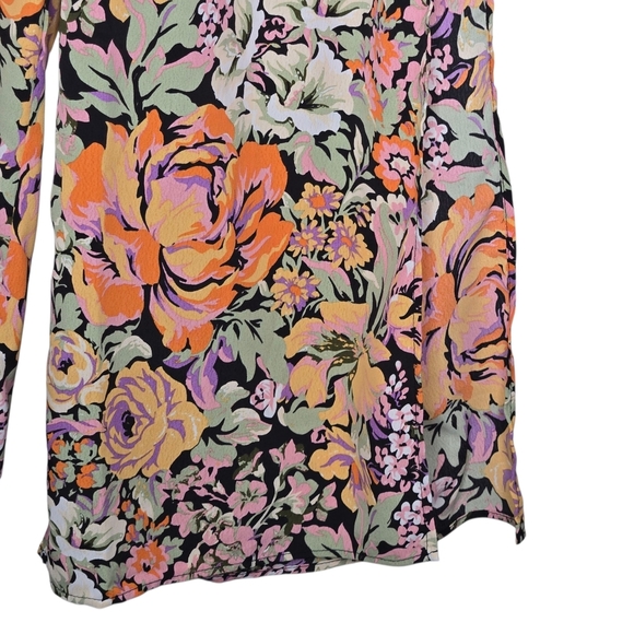 Lulus Womens Capture The Blooms Colorful Floral Wide Leg Slit Palazzo Pants XS - Picture 6 of 11